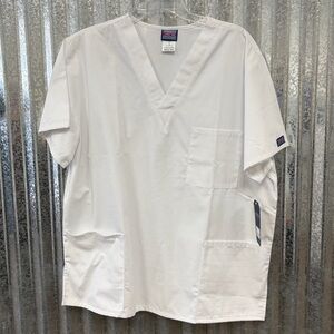 Cherokee Unisex White V-Neck Scrub Shirt